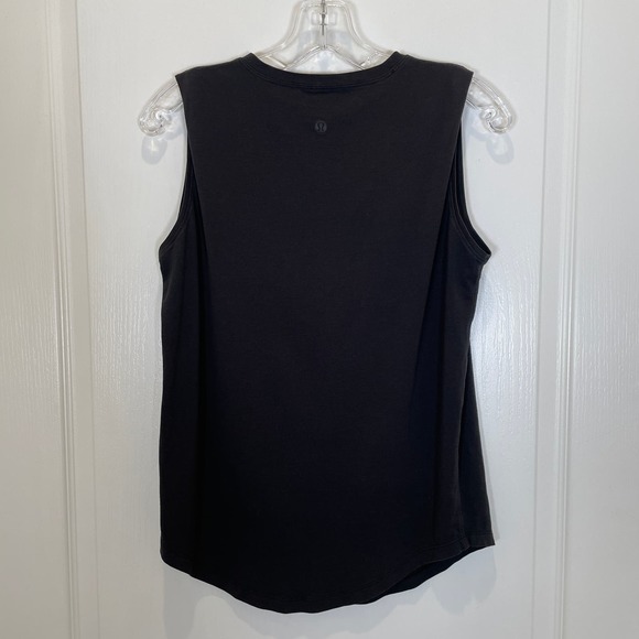 Lululemon Brunswick Muscle Tank Black Pima Cotton High Neck 4 - Picture 3 of 7